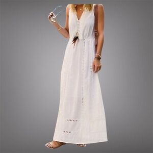 MADEWELL Piazza100% Cotton Maxi Ivory Fully Lined 6 Beautiful Exc. Condition RTW